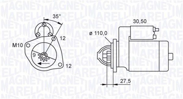 MAGNETI MARELLI Käynnistinmoottori 063721118010